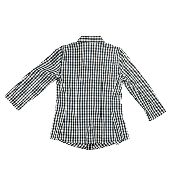 Lafayette 148 Women's Leigh Gingham Plaid Button Down Top In Size 6 - Picture 6 of 9